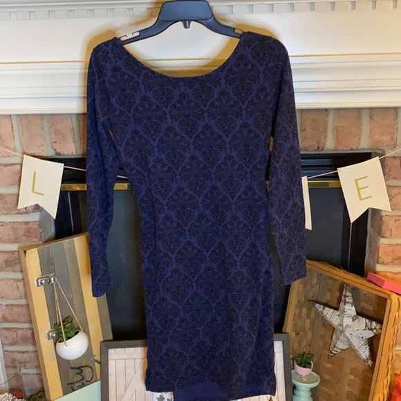 Old navy maternity blue black damask pattern dress size Small - Picture 4 of 5